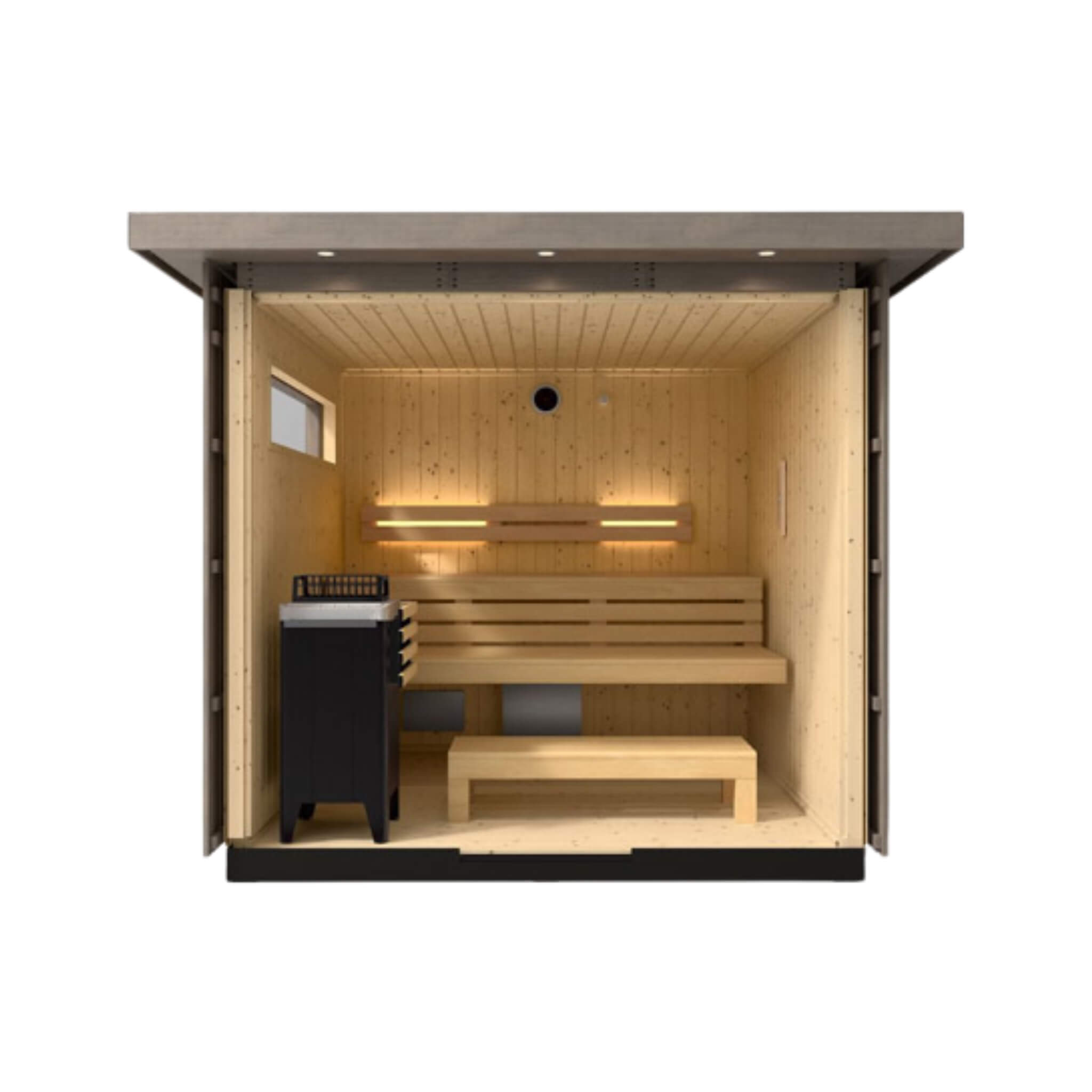 Outdoor Weathered Gray Spruce Sauna Kit