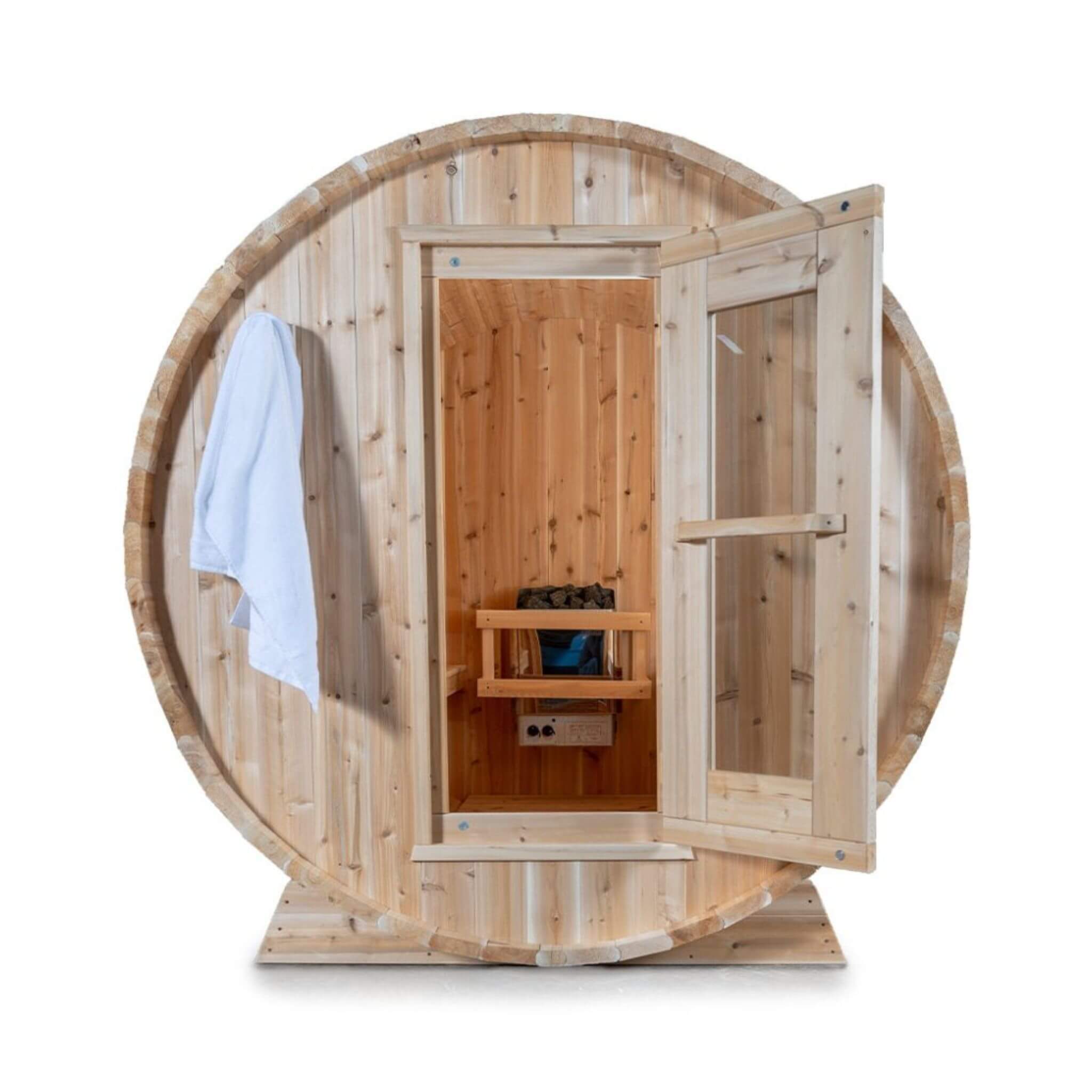 4-Person Canadian Timber Harmony Barrel Sauna With Solid Wood Benches
