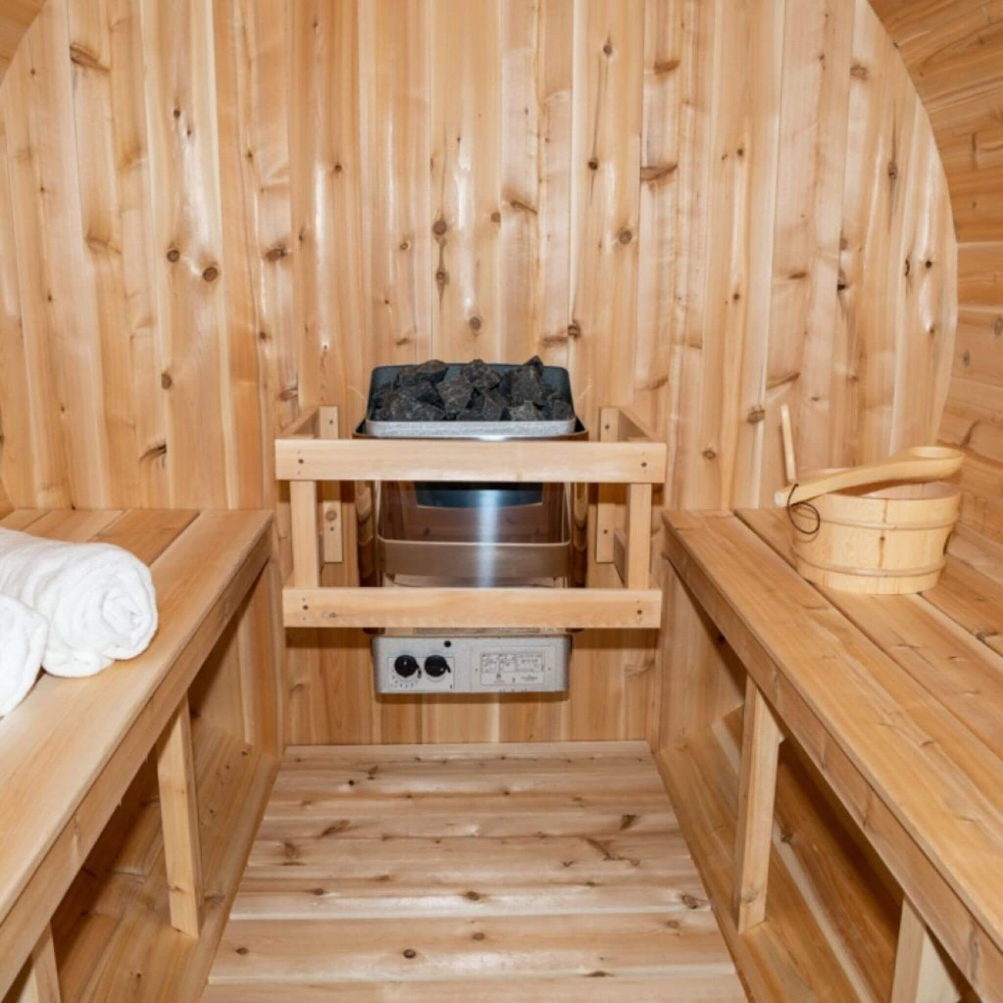4-Person Canadian Timber Harmony Barrel Sauna With Solid Wood Benches