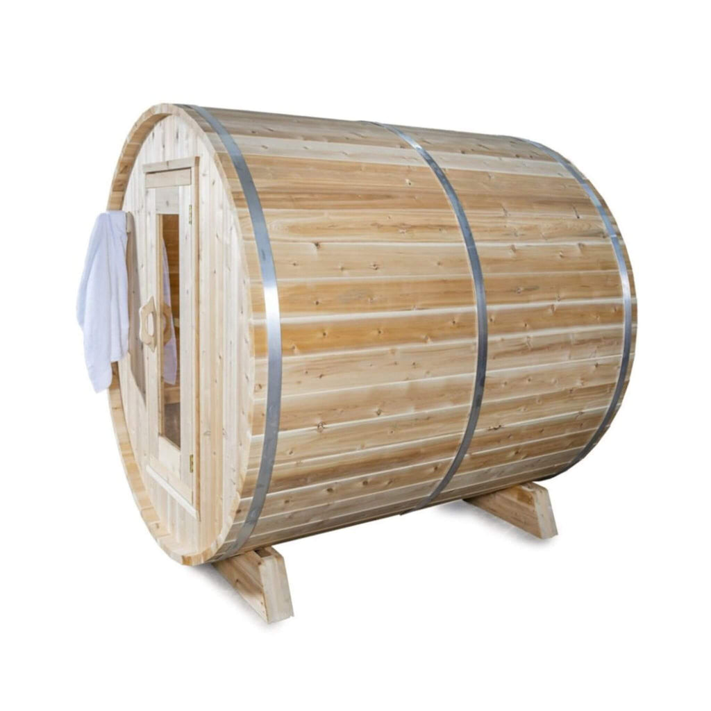 4-Person Canadian Timber Harmony Barrel Sauna With Solid Wood Benches
