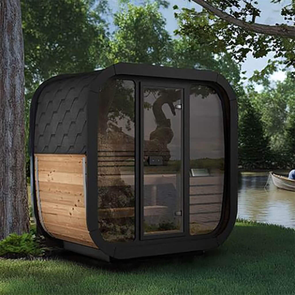 3-Person Cube-Series Luxury Wooden Outdoor Home Sauna Kit