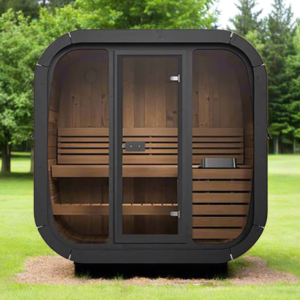 3-Person Cube-Series Luxury Wooden Outdoor Home Sauna Kit