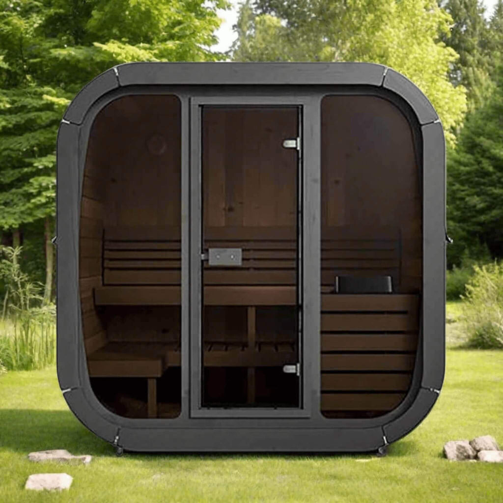 4-Person Cube-Series Luxury Wooden Outdoor Home Sauna Kit