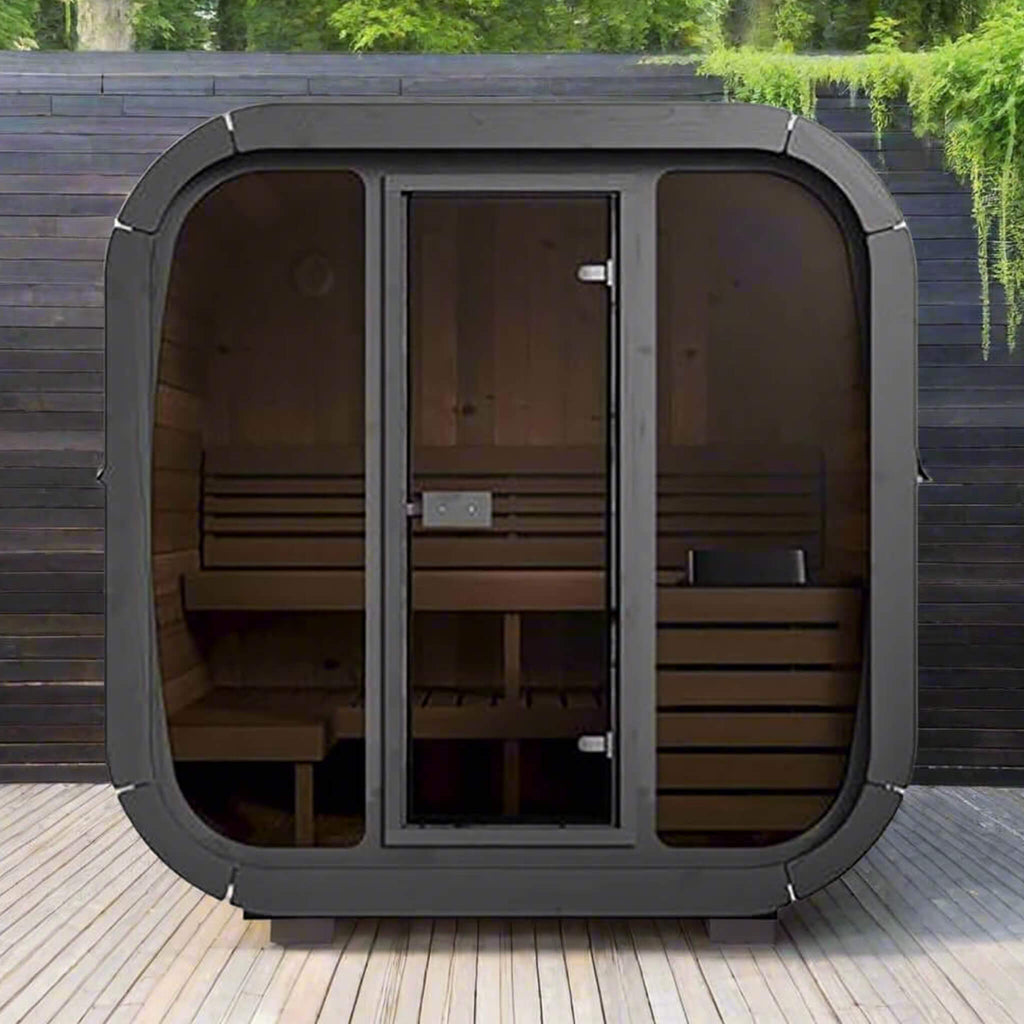 4-Person Cube-Series Luxury Wooden Outdoor Home Sauna Kit