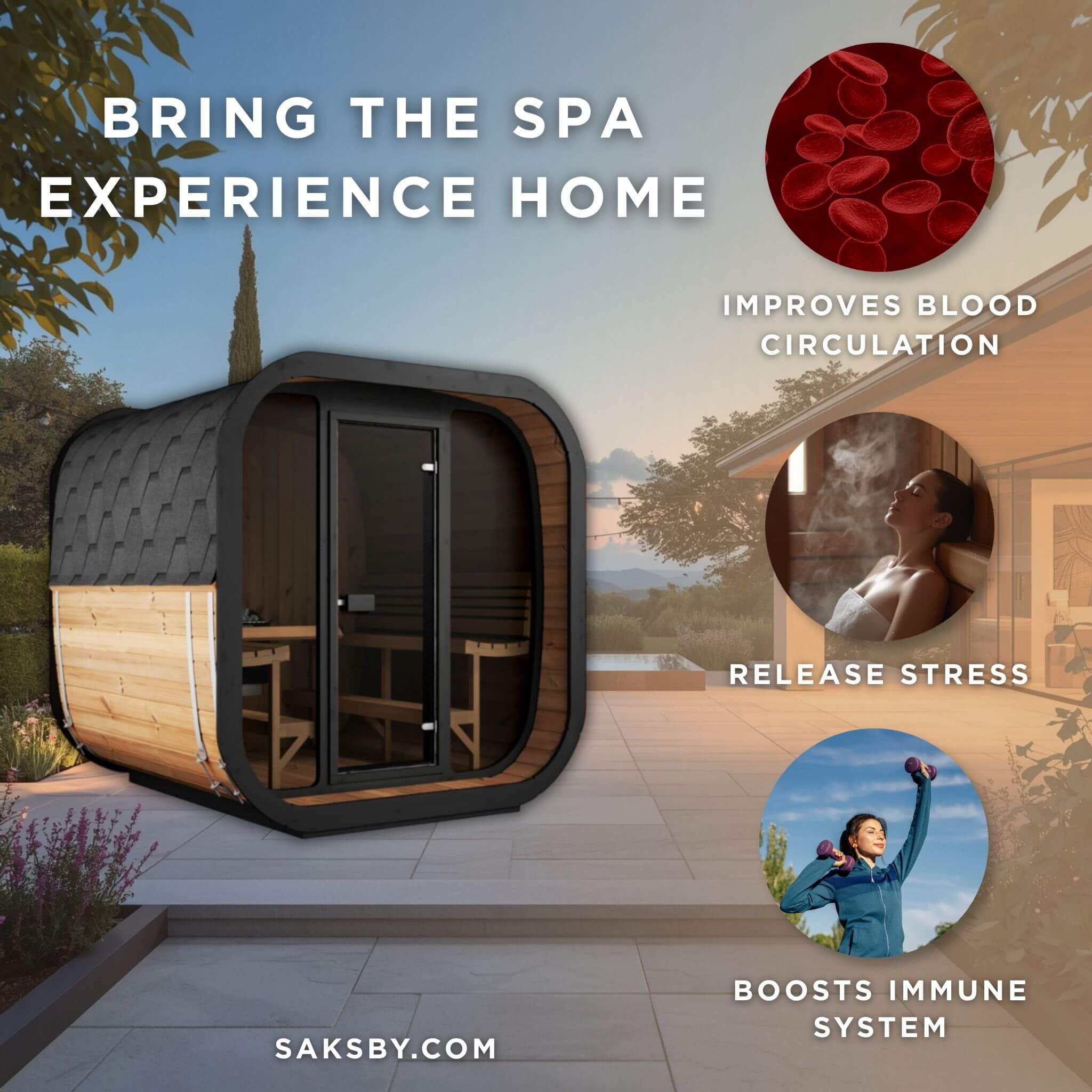 6-Person Cube-Series Luxury Wooden Outdoor Home Sauna Kit