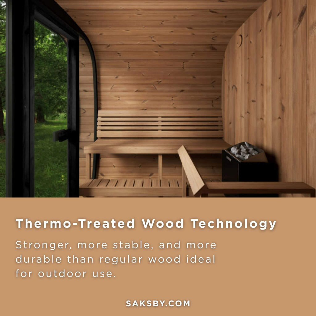 6-Person Cube-Series Luxury Wooden Outdoor Home Sauna Kit