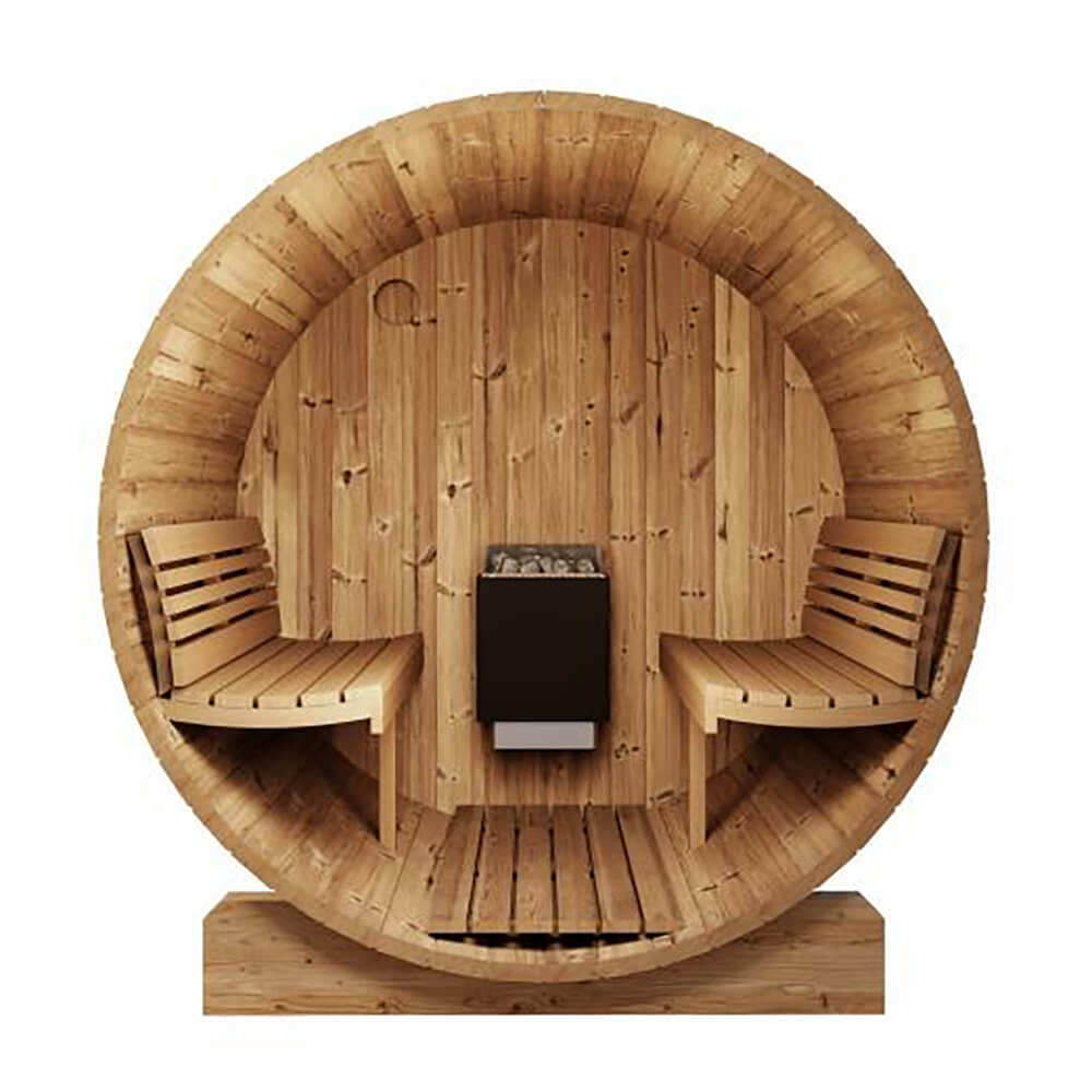 4-Person Outdoor Sauna Barrel With Glass Front