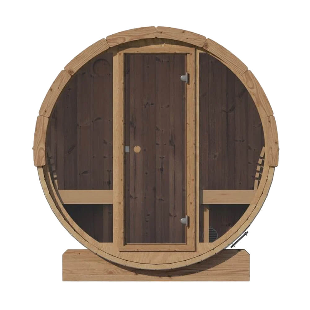 4-Person Outdoor Sauna Barrel With Glass Front