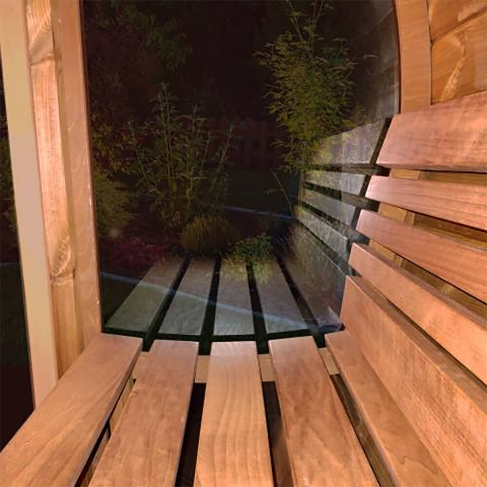4-Person Outdoor Sauna Barrel With Glass Front
