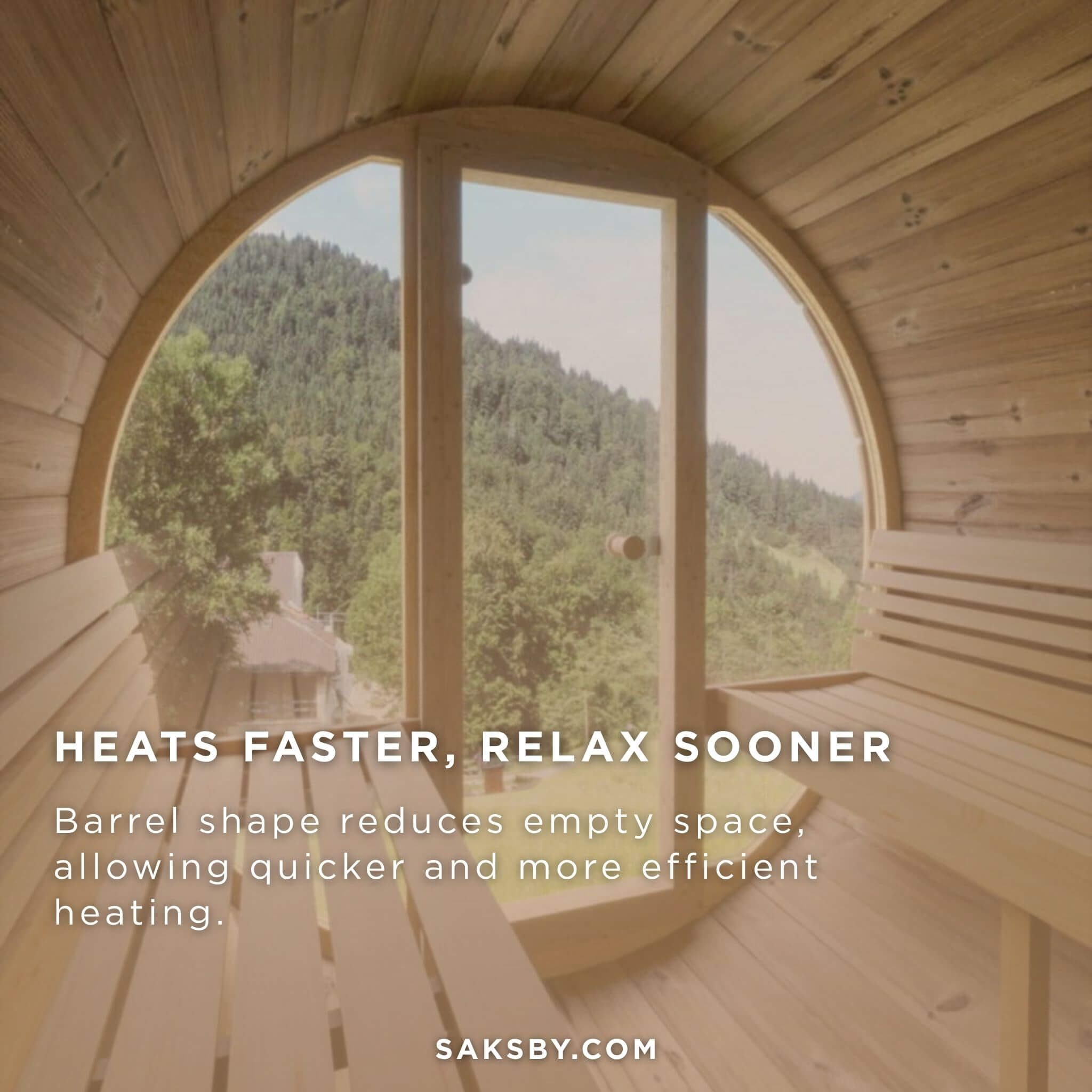 4-Person Outdoor Sauna Barrel With Glass Front