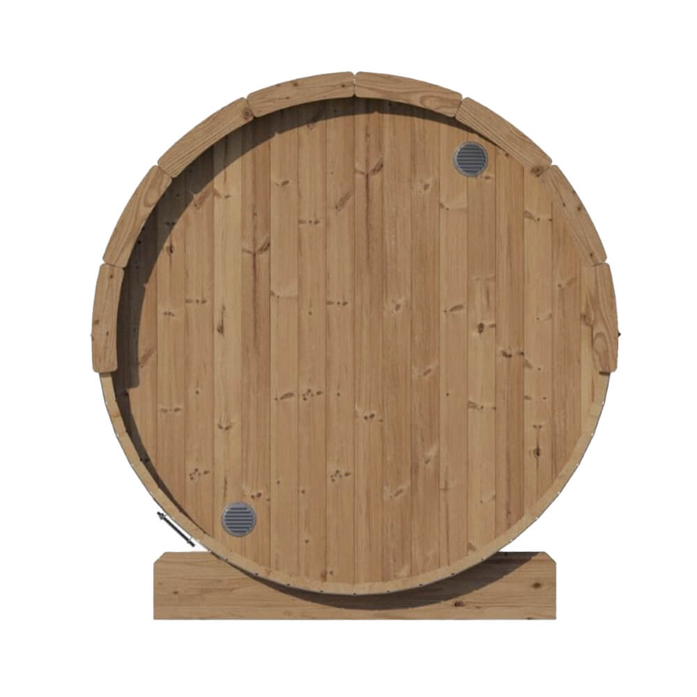 6-Person Outdoor Sauna Barrel With Tempered Glass Front