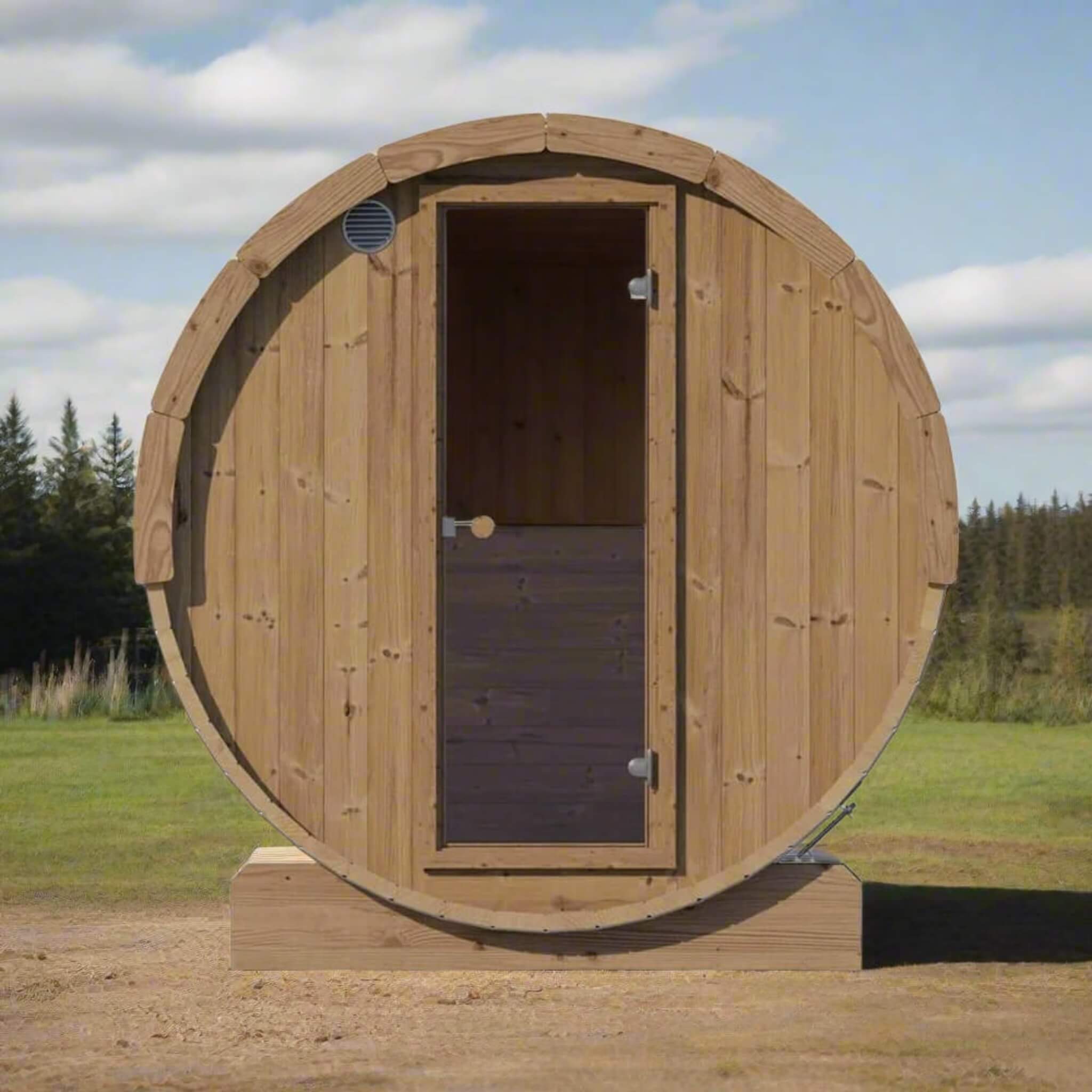 6-Person Outdoor Thermo-Spruce Sauna Barrel