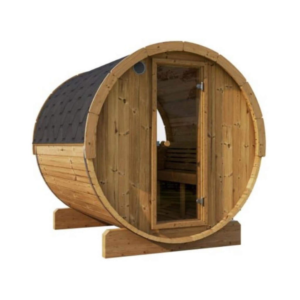 6-Person Outdoor Thermo-Spruce Sauna Barrel