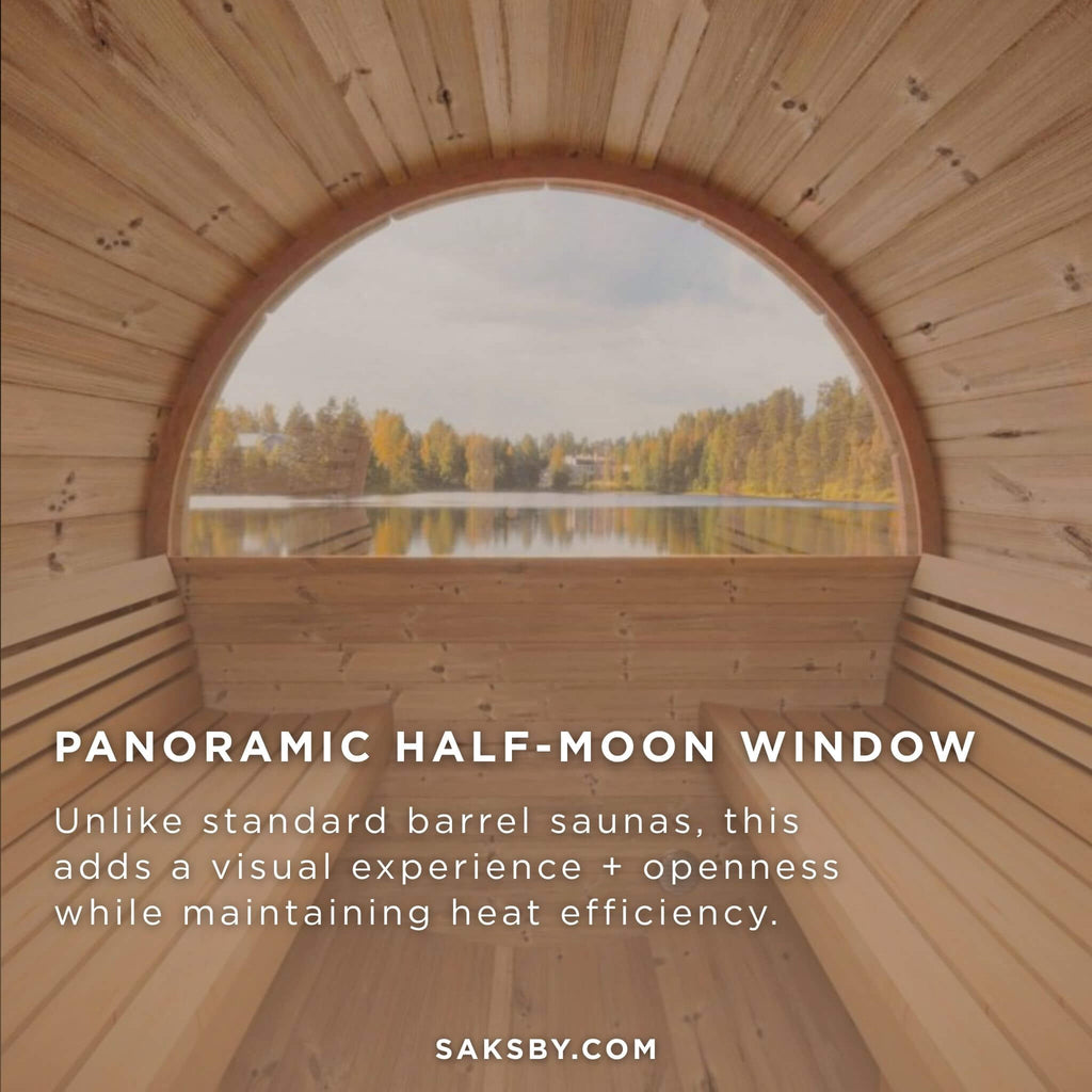 6-Person Outdoor Thermo-Spruce Sauna Barrel