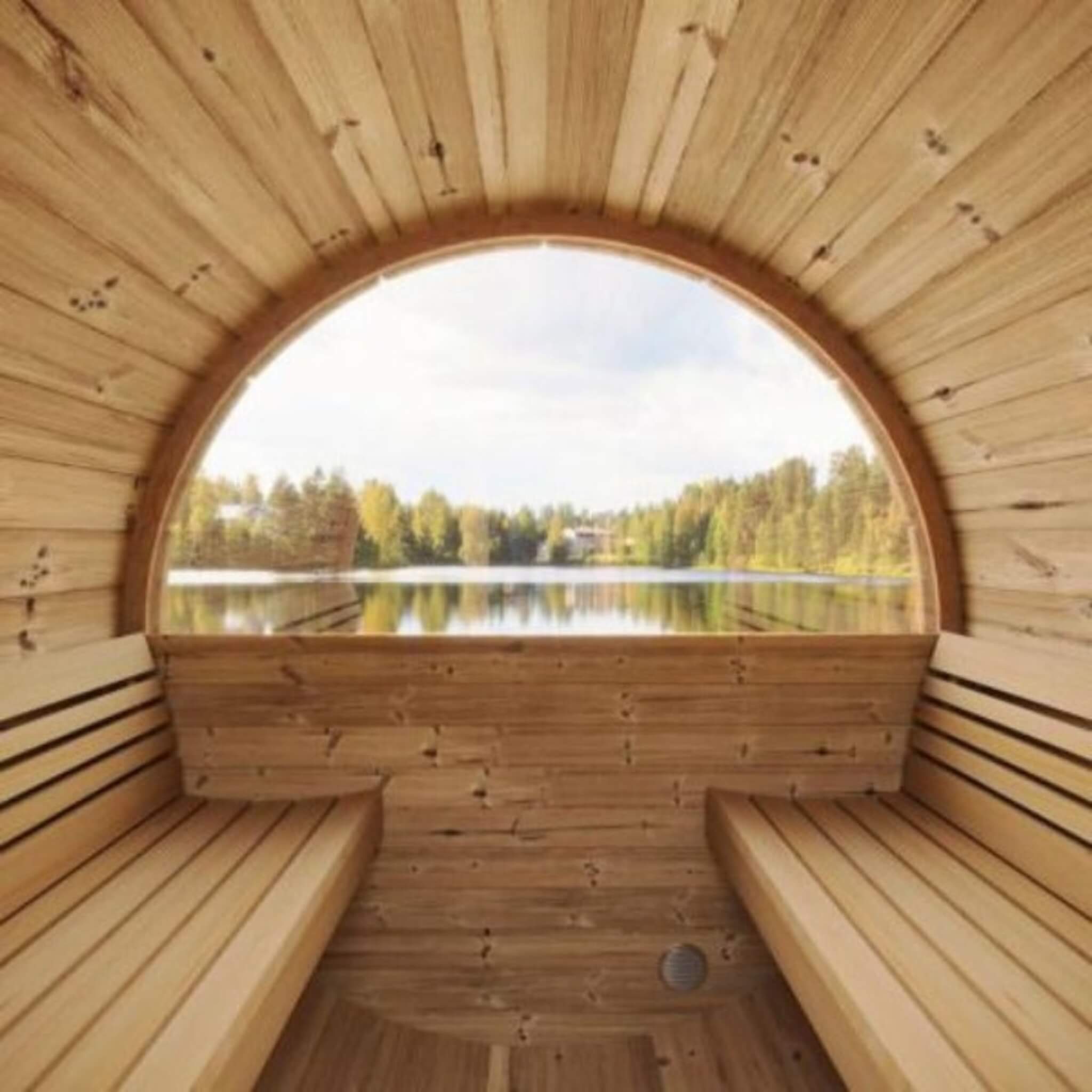 6-Person Outdoor Thermo-Spruce Sauna Barrel