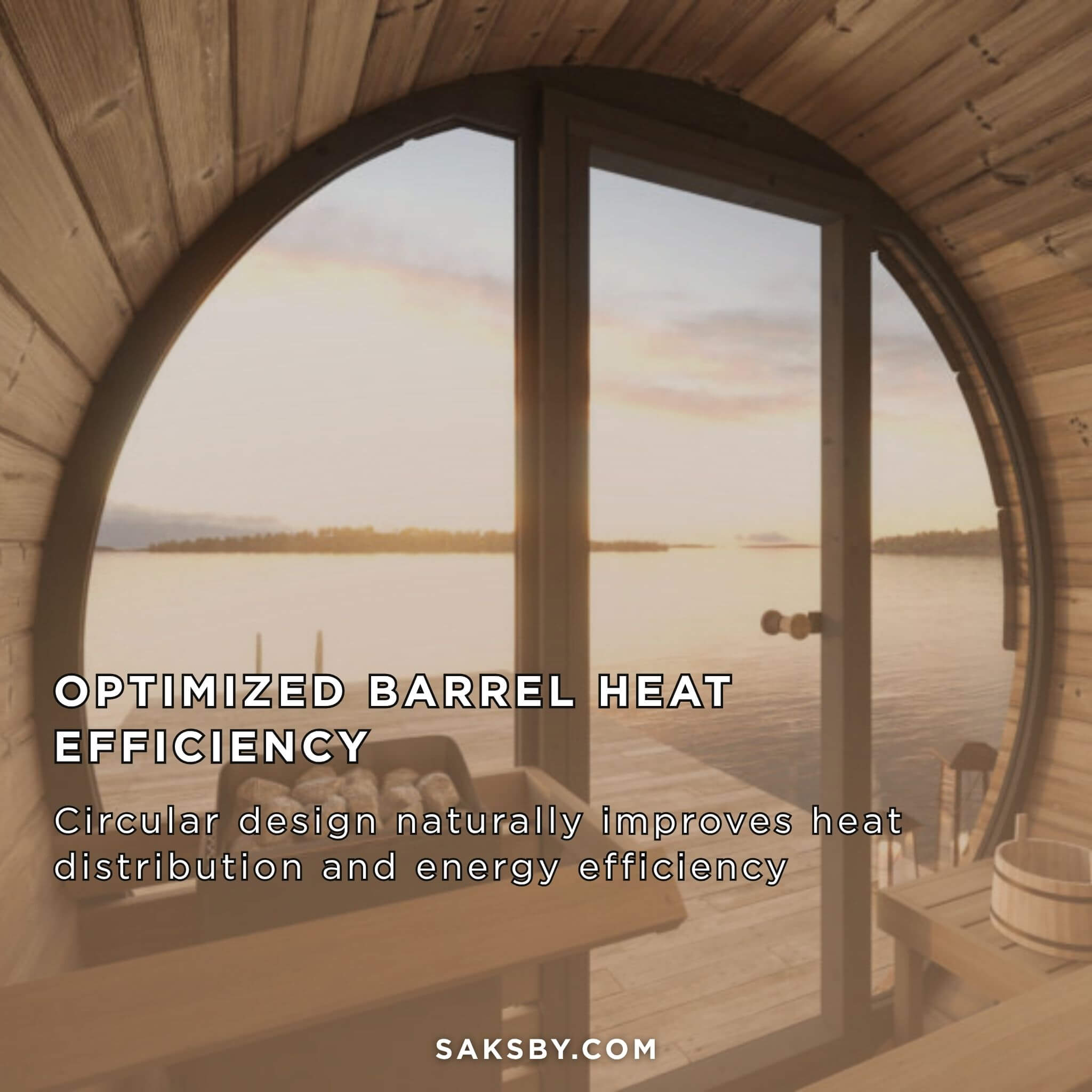 4-Person Outdoor Sauna Barrel With Tempered Glass Front