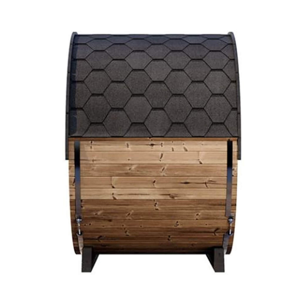 4-Person Outdoor Sauna Barrel With Tempered Glass Front
