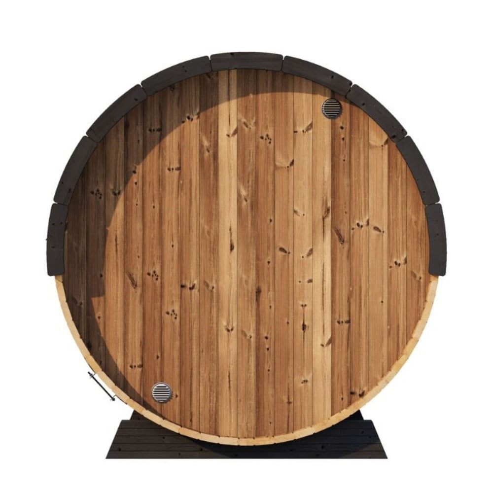 6-Person Outdoor Sauna Barrel With Tempered Glass Front