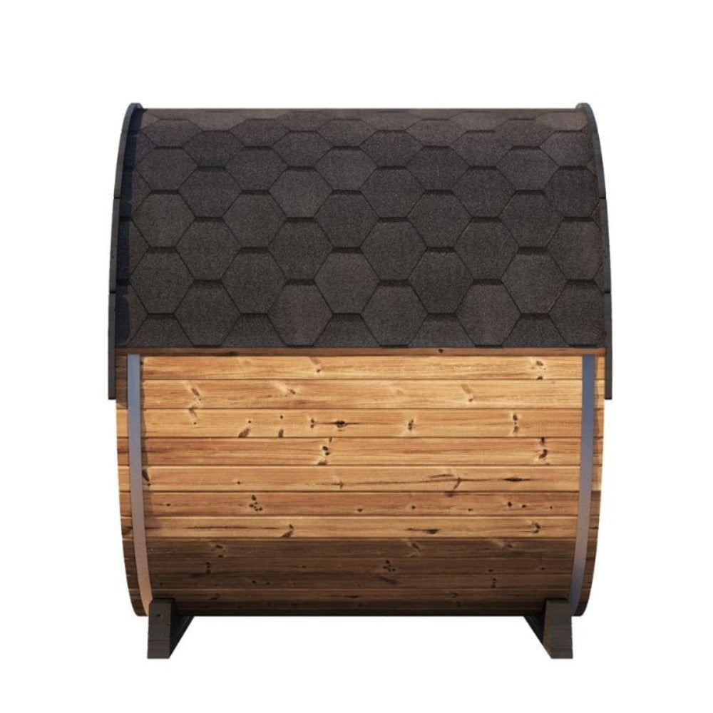 6-Person Outdoor Sauna Barrel With Tempered Glass Front