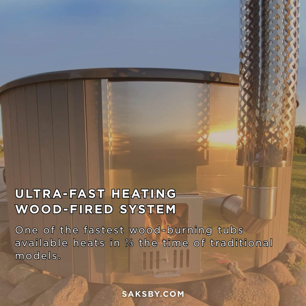Premium 6-Person Home Wood-Burning Hot Tub