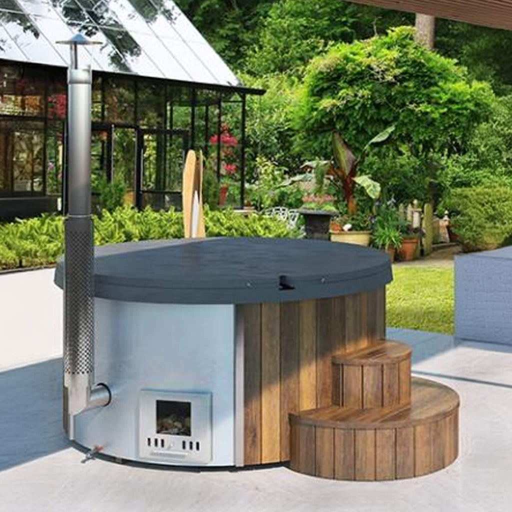 Premium 6-Person Home Wood-Burning Hot Tub