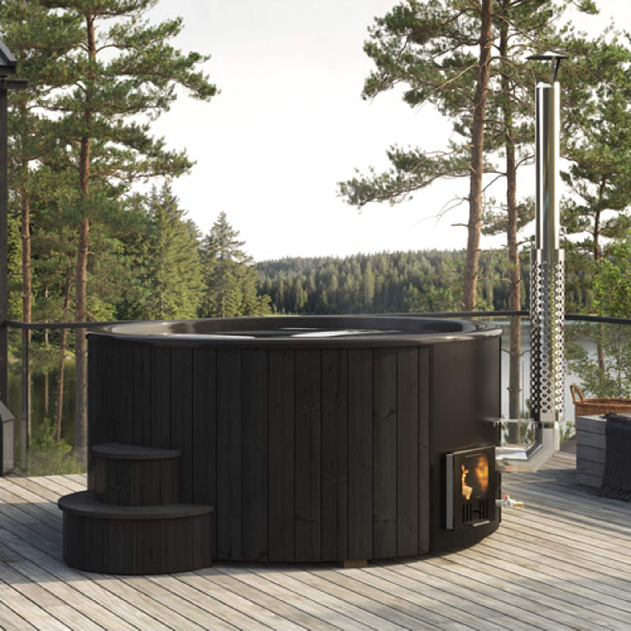 7-Person Soak-Series Home Wood-Burning Hot Tub