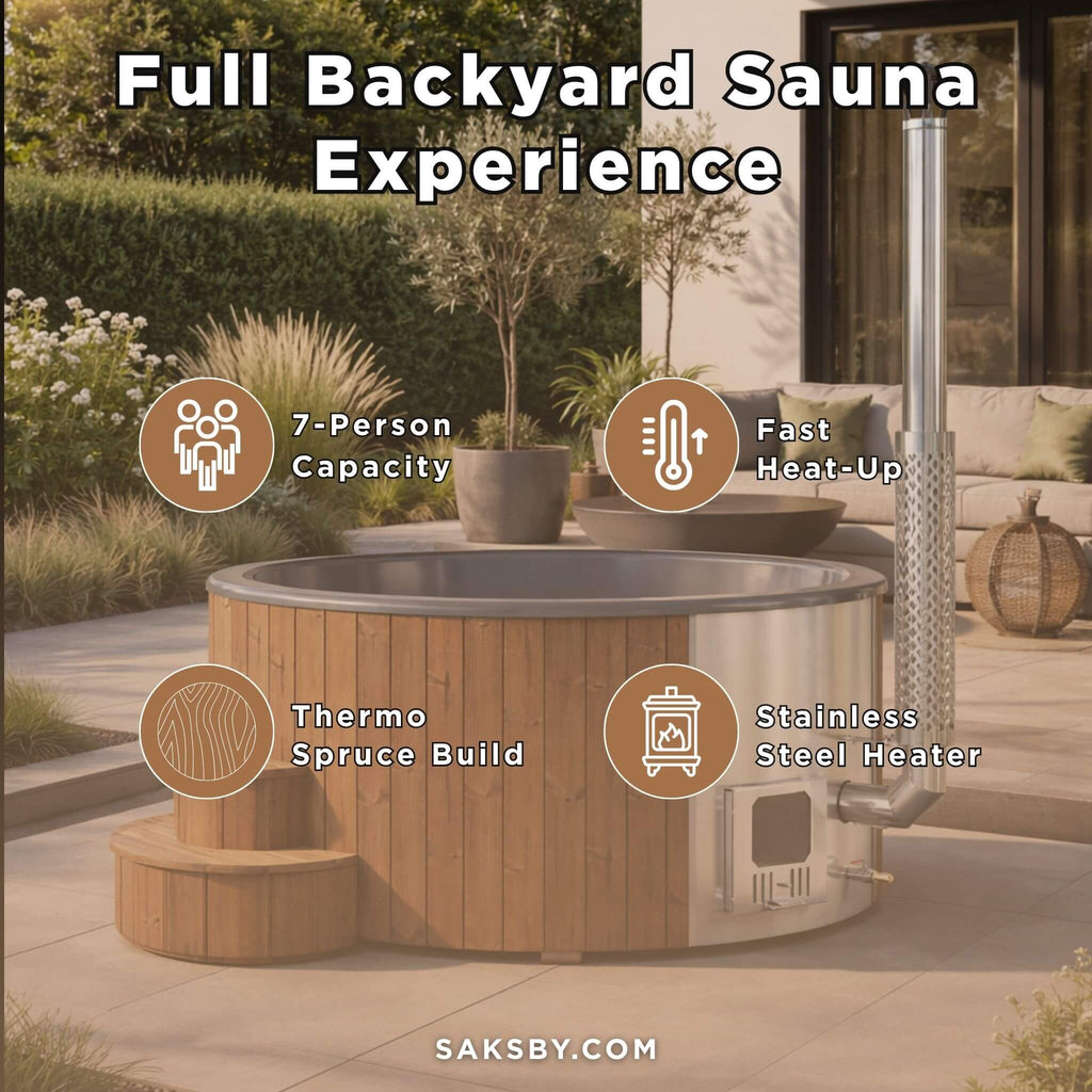 7-Person Soak-Series Home Wood-Burning Hot Tub