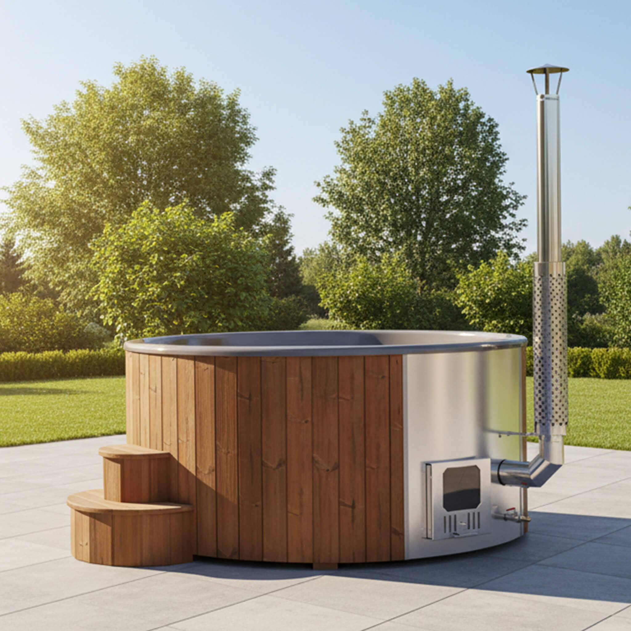 7-Person Soak-Series Home Wood-Burning Hot Tub