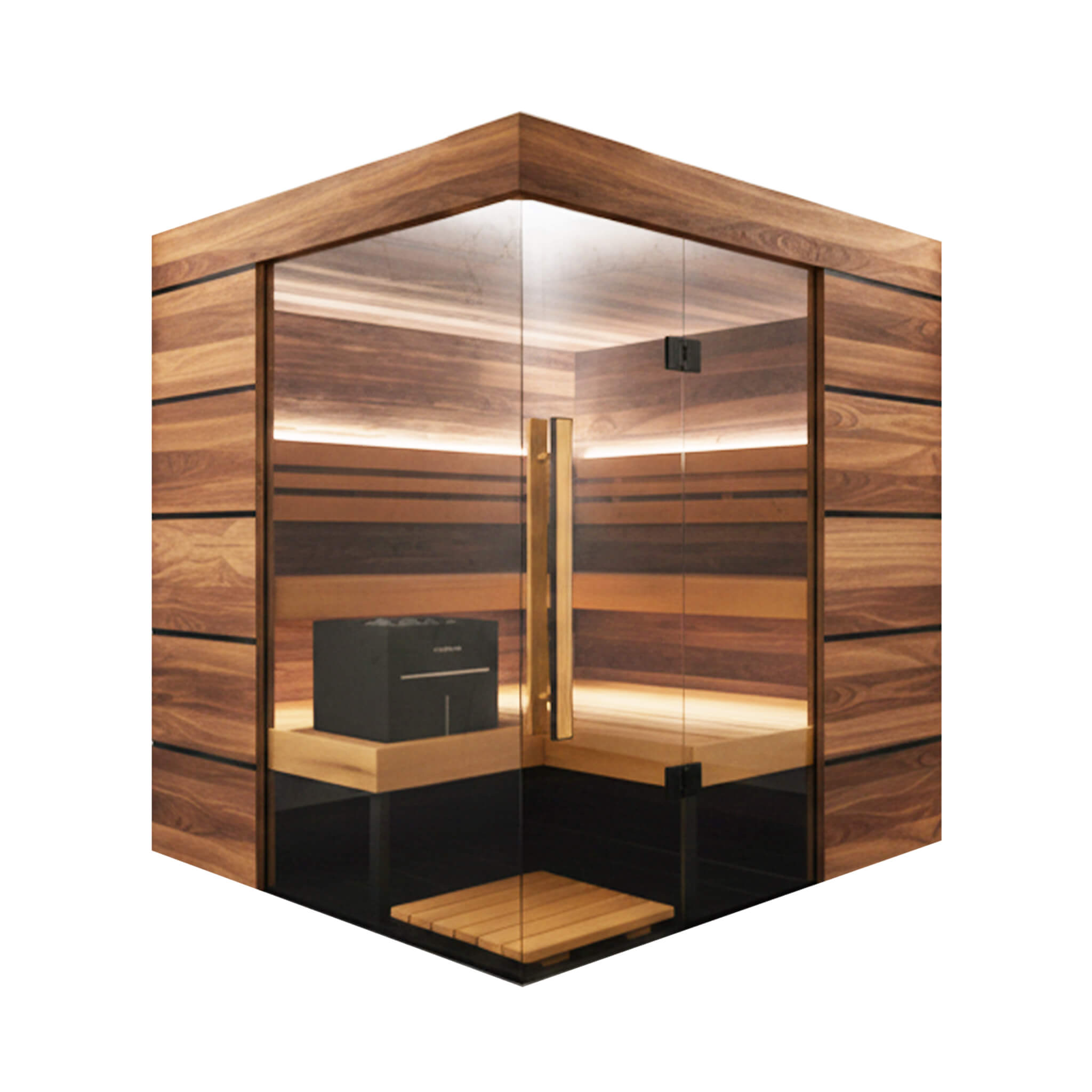 4-Person Indoor Semi Panoramic Glass Sauna Cabin [Made-To-Order]