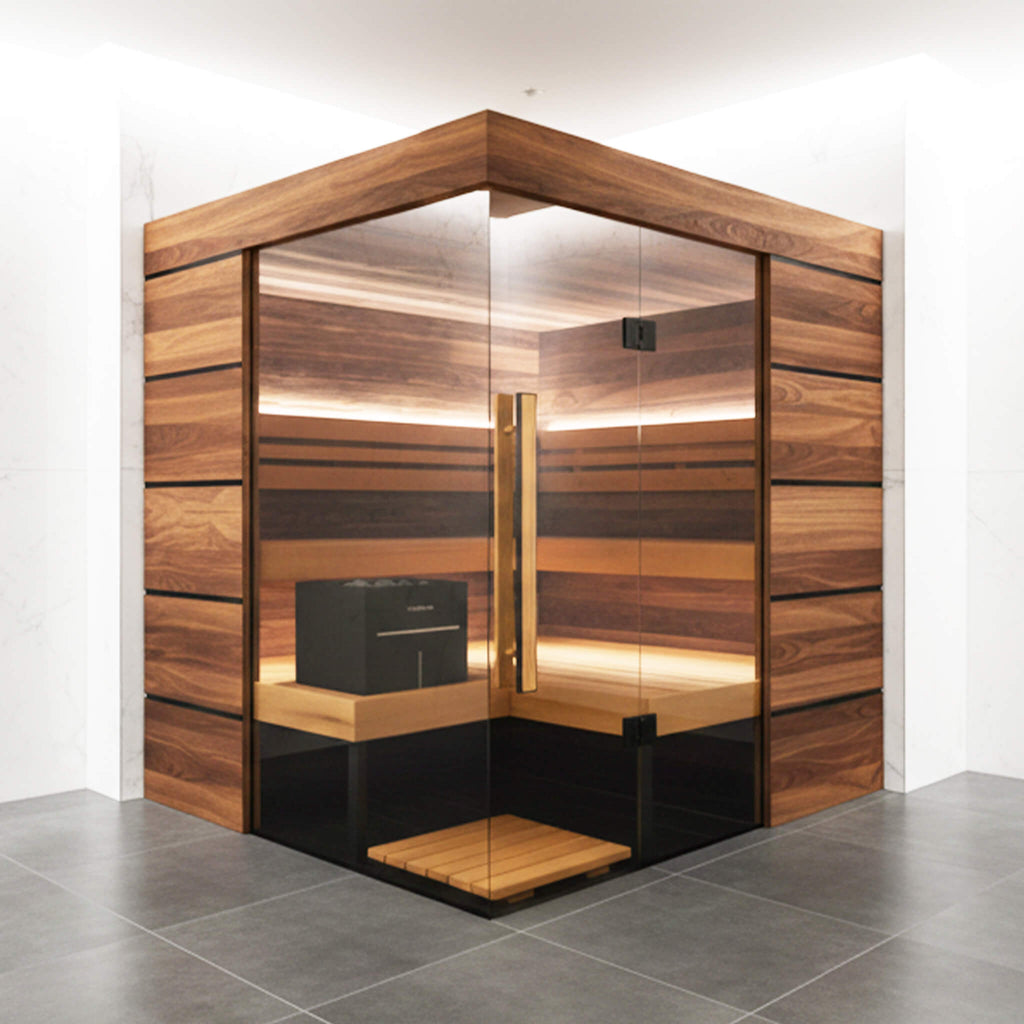 4-Person Indoor Semi Panoramic Glass Sauna Cabin [Made-To-Order]