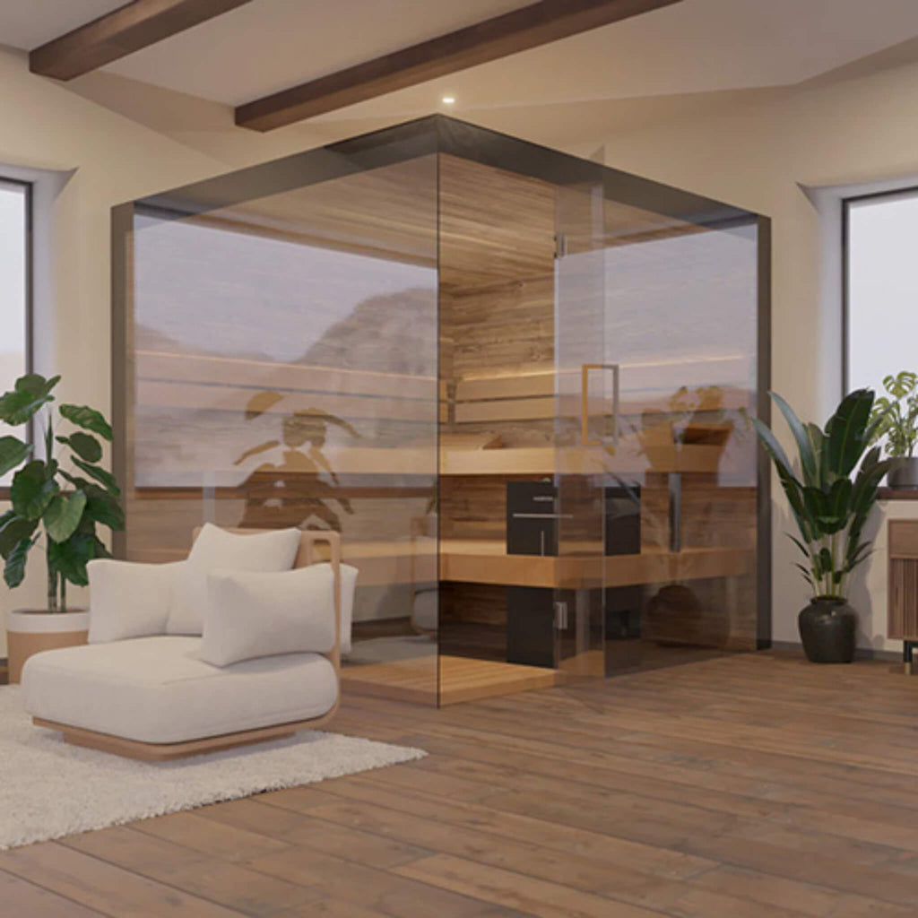2-5 Person Indoor Glass Sauna Cabin