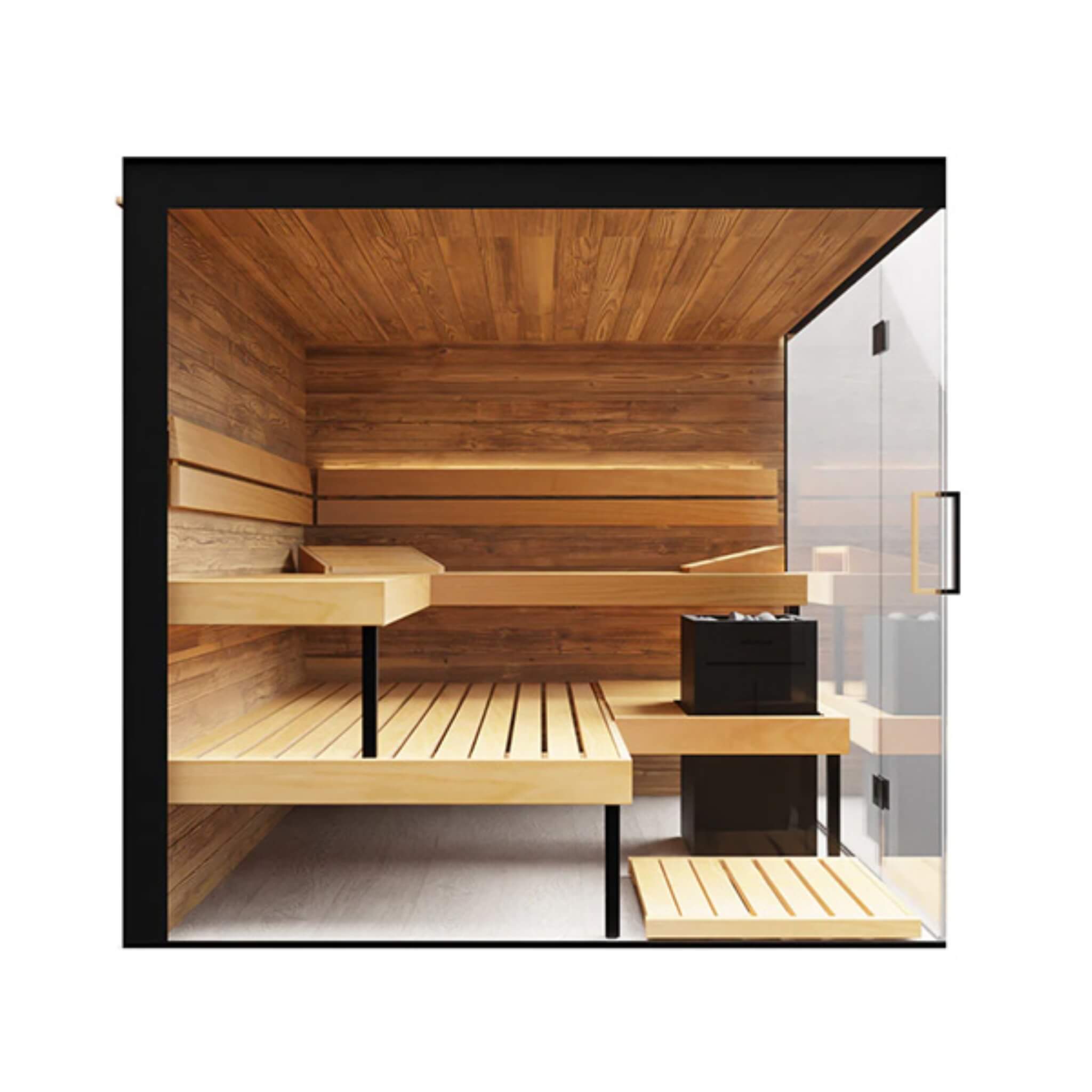 2-5 Person Indoor Glass Sauna Cabin