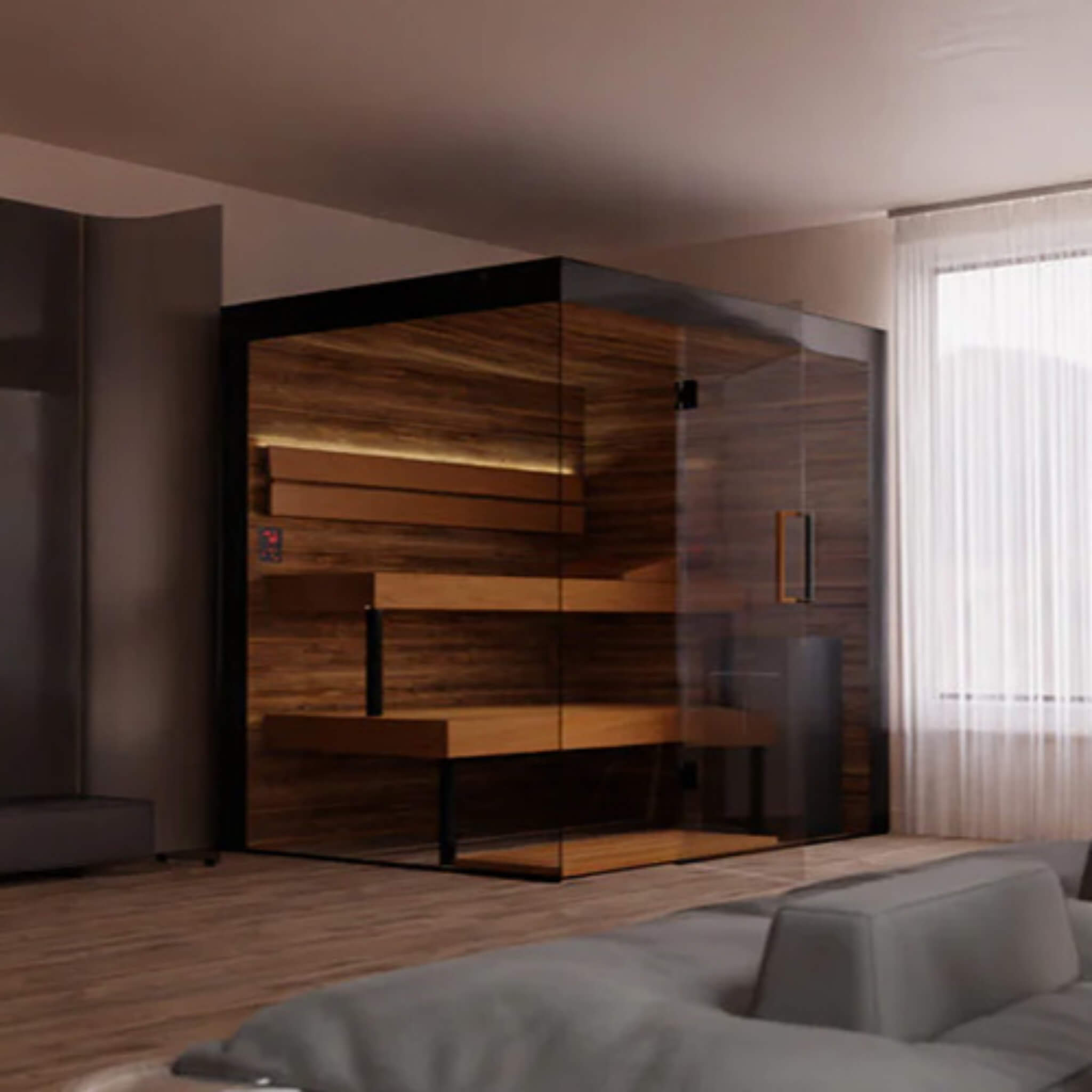 2-5 Person Indoor Glass Sauna Cabin