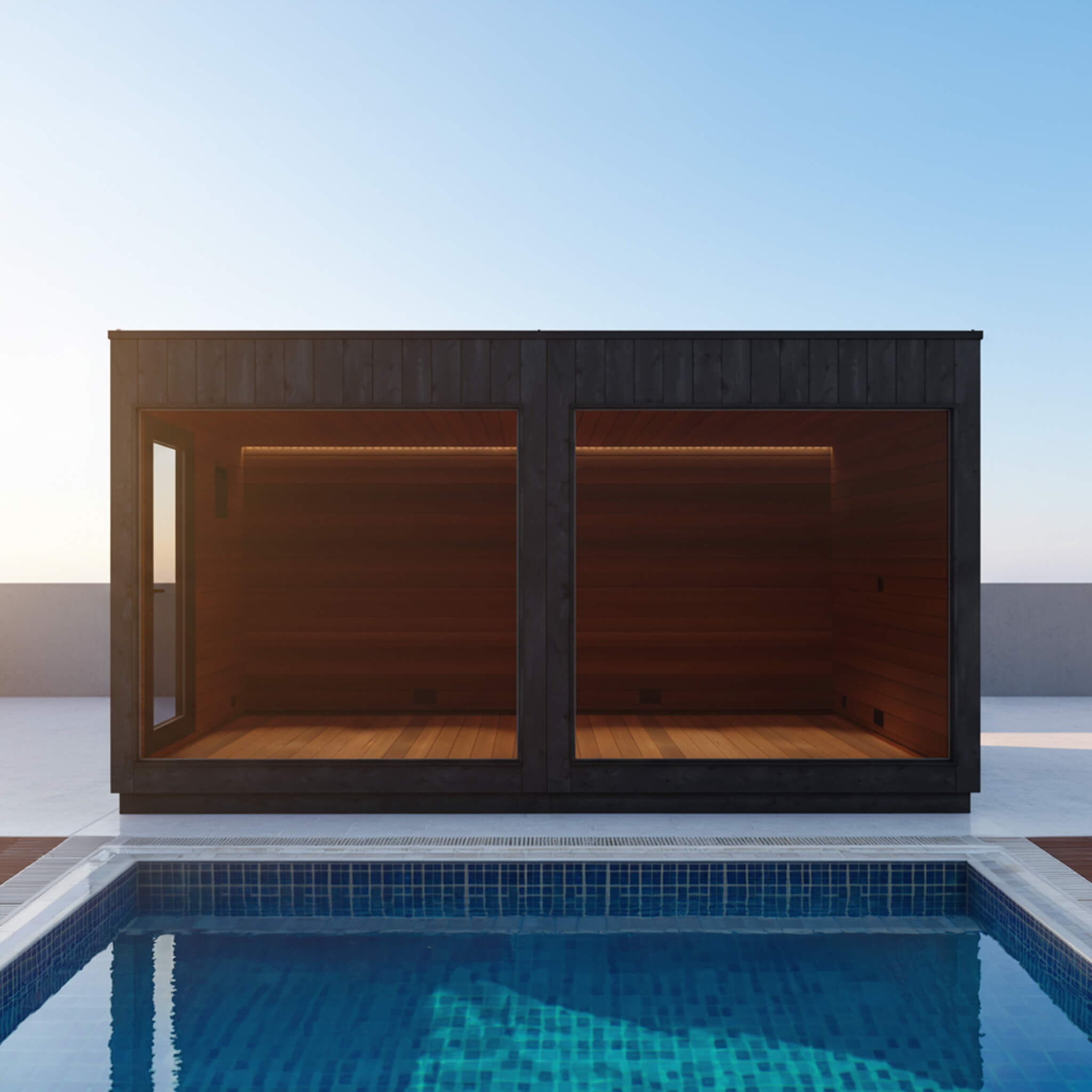 1-Entrance Outdoor Sauna Lounge [Made-To-Order]